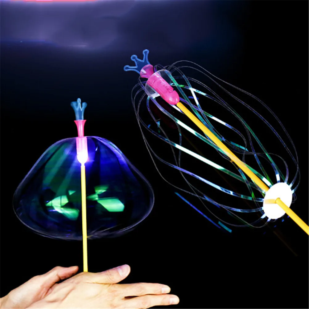 

1Pc Colorful Shining Light Wand Stick Magic Toy Rainbow Magic Stick Wand LED Bubble Flower Special Tricks Spinning Wedding Party
