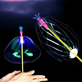 

1Pc Rainbow Magic Stick Wand LED Bubble Flower Colorful Shining Light Wand Stick Magic Toy Special Tricks Spinning Wedding Party