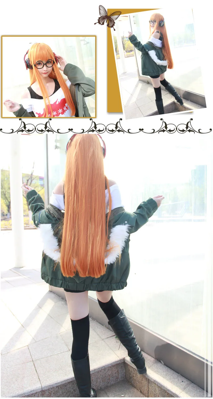 Cosplay&ware Anime Cosplay Persona 5 Costume Futaba Sakura Uniforms Jacket T-shirt Shorts Belt Stockings Glasses -Zentai shop online