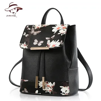 

2020 New Style Vintage Casual Leather School Bags High Quality Mochila Women Bag Candy Printing Famous Brand Designer Packpack