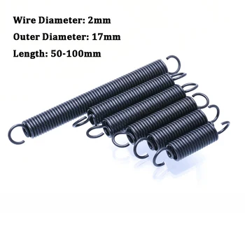 

1Pcs Tension Spring With Hooks Outer Diameter 17mm Steel Small Extension Spring Wire Diameter 2mm Length 50-100mm