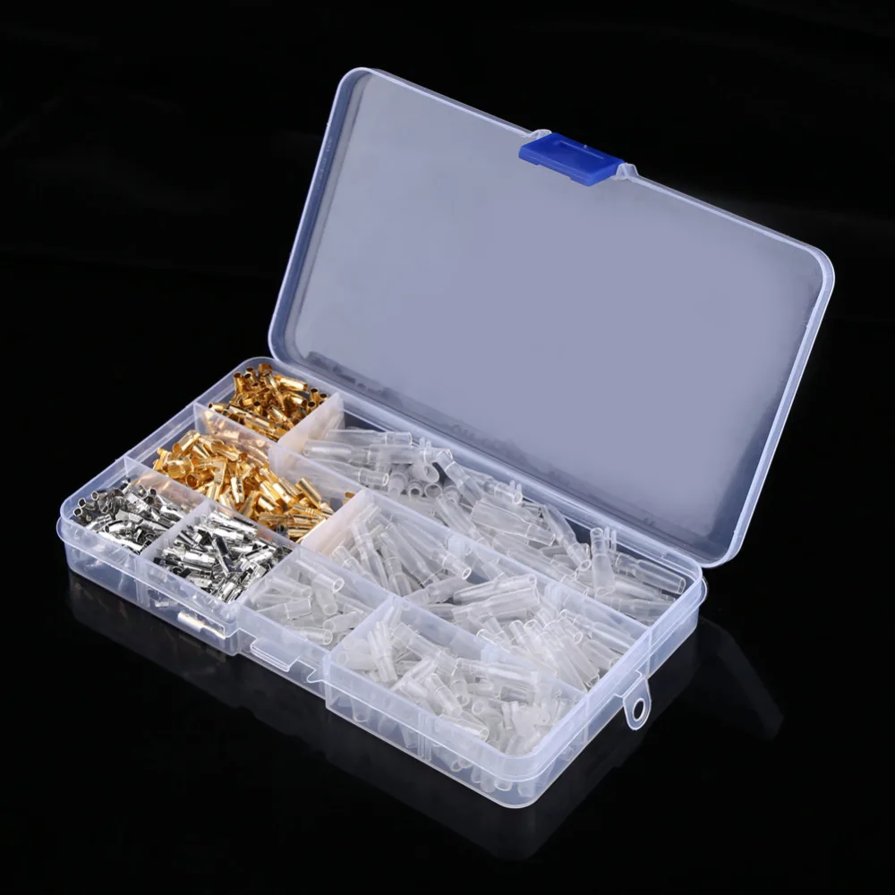 1 Box of 100 Pairs 3 9mm Motorcycle Brass Male Female Wire Terminals Connectors With Insulation