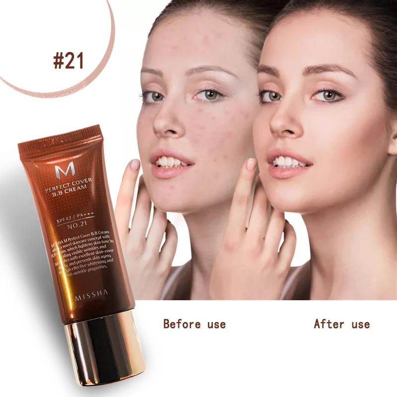 Harga Missha M Perfect Cover BB Cream Ukuran Sampel 20 Ml SPF42 PA + + + (No 21 Light Beige) foundation Makeup Cream Korea Kosmetik