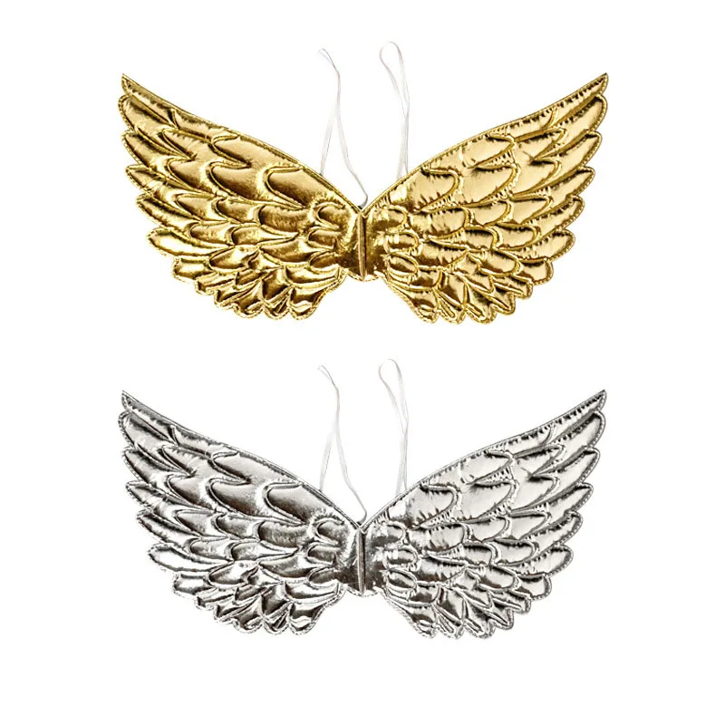 

Fashion Wings Children's Gold Silver Style Costume Feather Angel Wings for Halloween Wedding Birthday Party