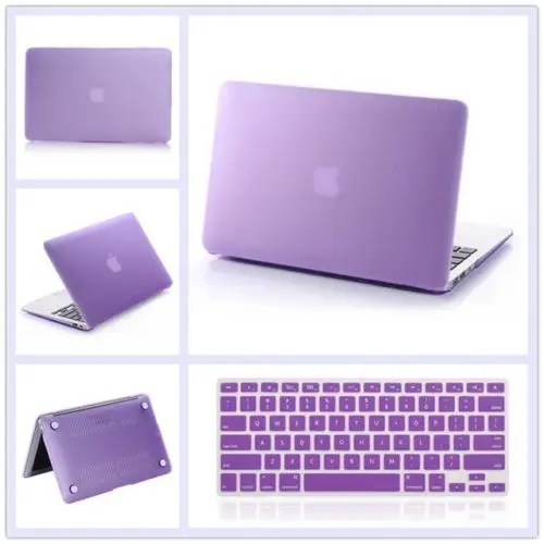 2в1 прозрачный/матовый защитный чехол для Macbook Air 13,3 11,6 15,4+ силиконовый чехол для клавиатуры 11 13 15 с сенсорной панелью - Цвет: matte purple