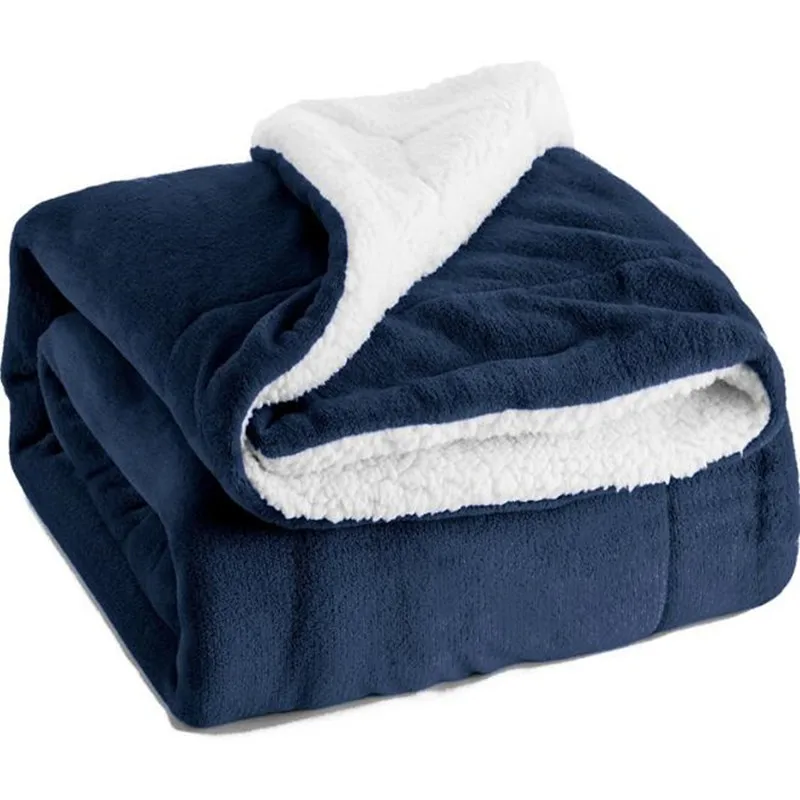 Детское одеяло, 130*160 см, уплотненное, Двухслойное, коралловый флис, для младенцев, пеленка, конверт, коляска, обертка для детей 0-5 лет, детское постельное белье - Цвет: Navy blue