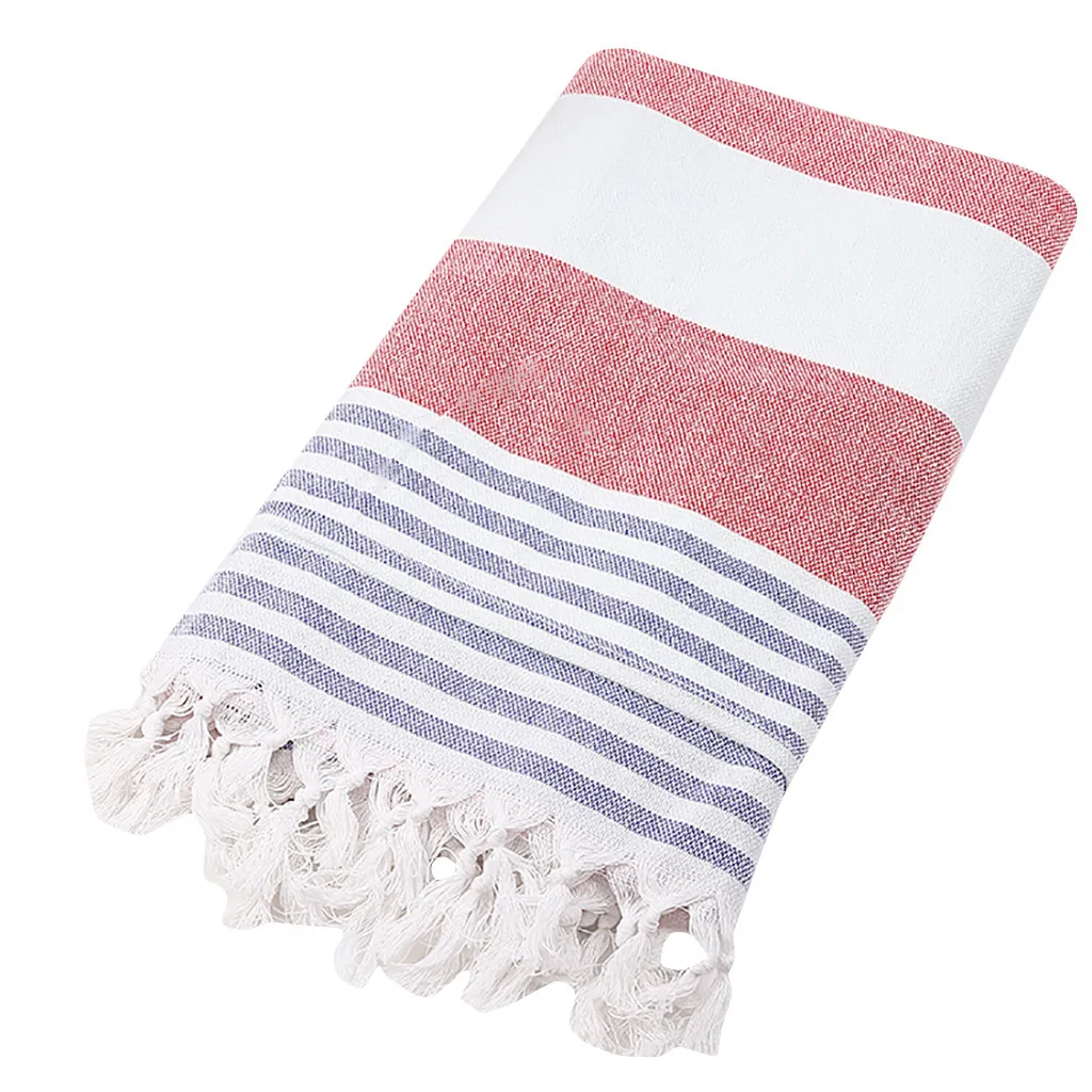 

Bath Towels For Adults Cotton Turkish Simple Striped Pattern Fringed Beach Towel Dyed Jacquard Towel Bath Towel