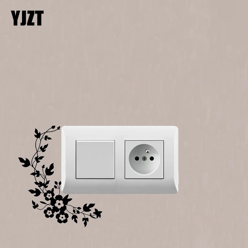

Butterfly Flowers Vinyl Stickers Modern Decorative Wall Sticker Black 7SS0745