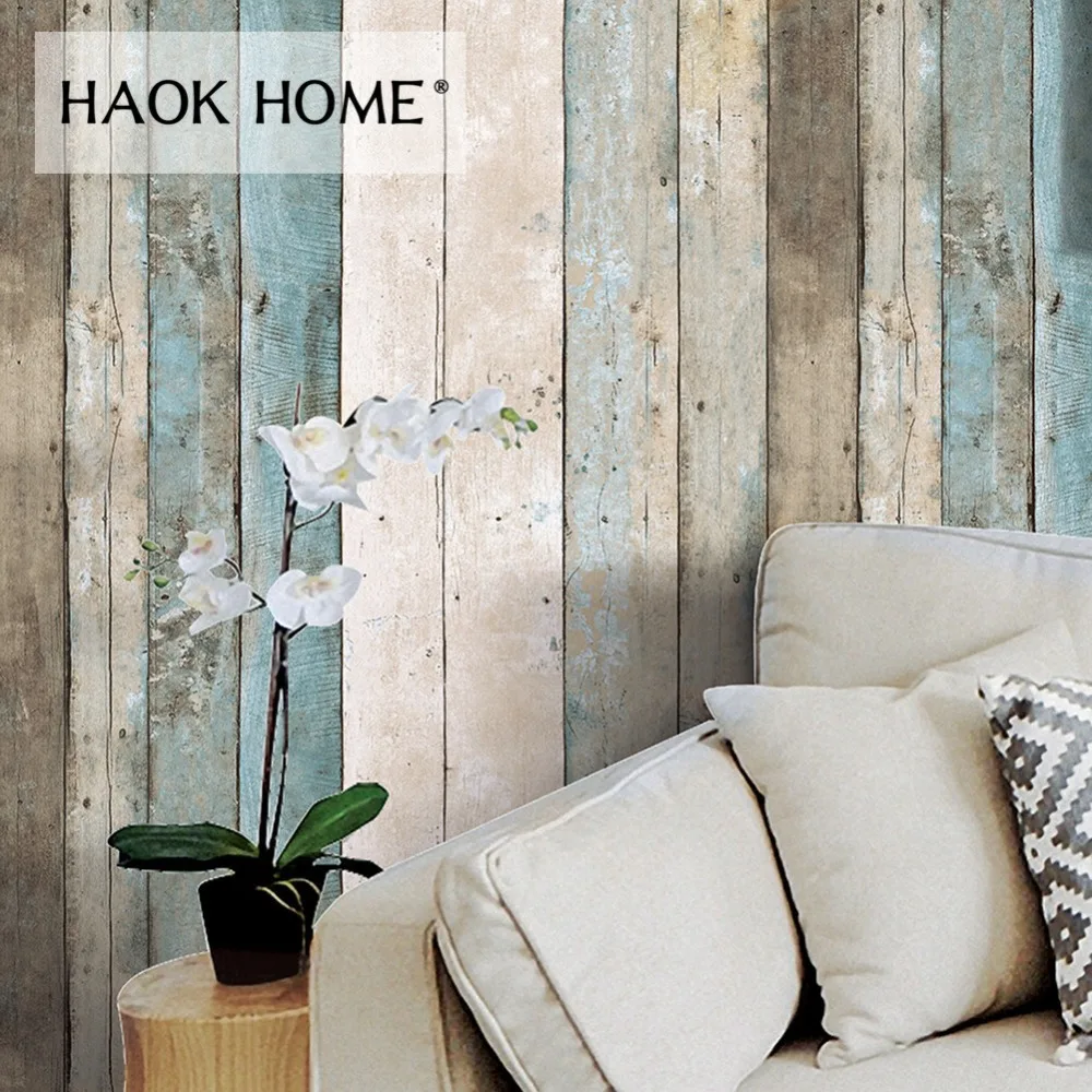 HaokHome Vintage Holz Tapete für wände 3d 0,53 m * 10 m Rollen ... HaokHome Vintage Holz Tapete für wände 3d 0,53 m * 10 m Rollen ...
