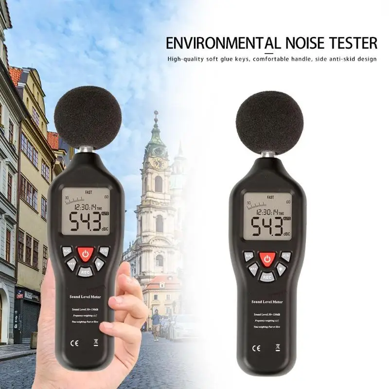 

UNI-T UT353 Noise Measuring Instrument db 30-130dB Mini Audio Sound Level Meter Decibel Meter Logger Noise Audio Detector