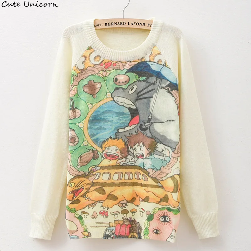 

Cute Unicorn My Neighbor Totoro Print Pullover Streetwear Men Women's Winter Long Sleeve Casual Autumn Warm Hoodies Coat