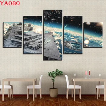 

5D Diy Diamond Painting Cross Stitch Diamond Embroidery Star Wars Millennium Falcon Painting Movie Aircraft Pictures Mosaic 5pcs
