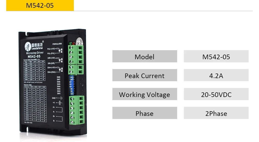 2-фазный шаговый мотор драйвер M542 M542-05 Вход Напряжение 20-50VDC ток 1,0-4.2A драйвер для гравировальный станок с ЧПУ машина для резки