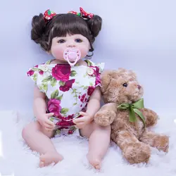 Bebes reborn кукла 55 см Новый весь силиконовый reborn baby girl куклы очаровательные реалистичные кудри принцесса Bonecas детский подарок paly игрушка