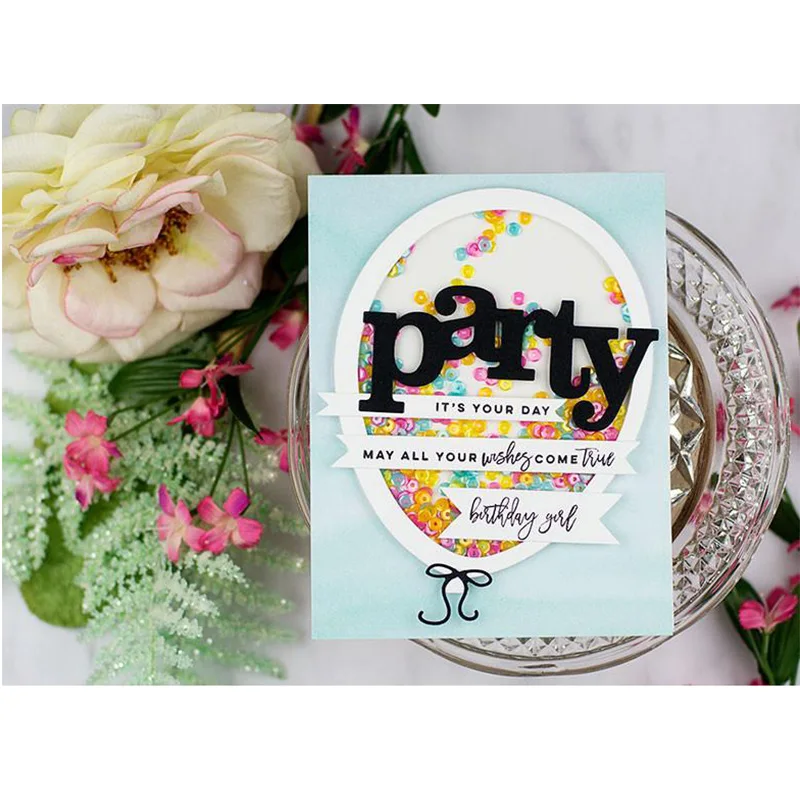 

Party Word Letter Metal Die Cuts Cutting Dies For DIY Scrapbooking Embossing Paper Cards Making Decorative Craft New 2018 Diecut