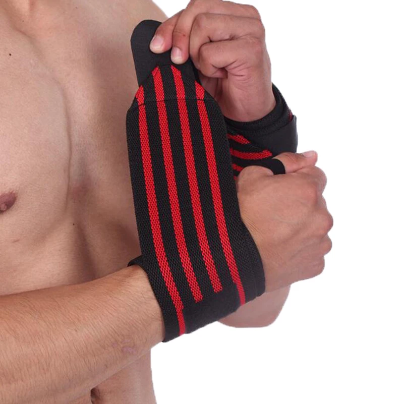 2Pcs Weight Lifting Wrist Wraps Gym Straps Crossfit Bandage Bodybuilding Power Training Workout