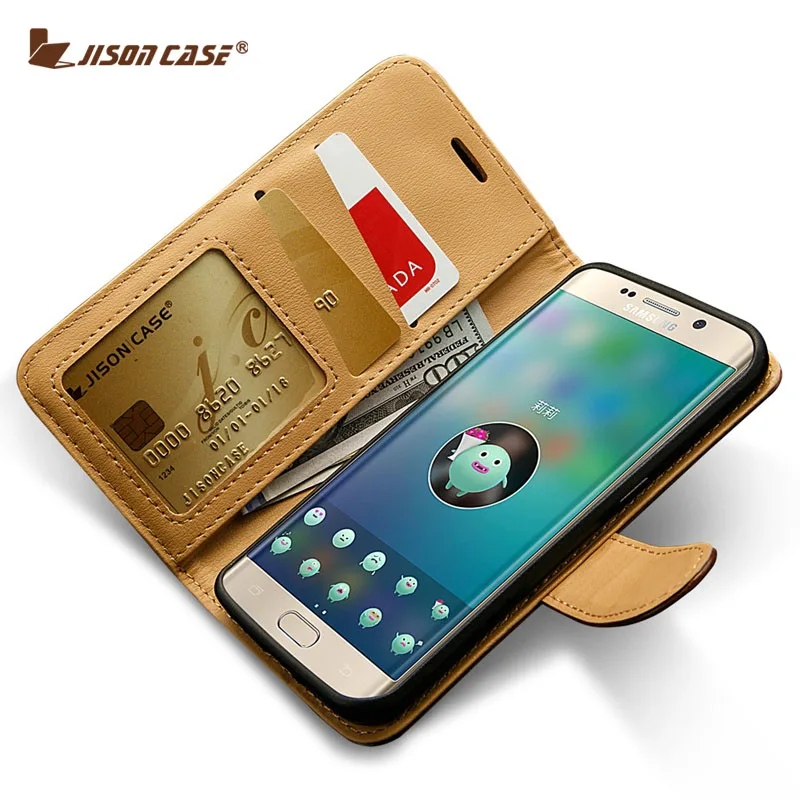imágenes para Jisoncase Caja Del Teléfono Del Cuero Genuino para Samsung Galaxy S6/S6 borde/S6 Edge Plus Móvil Carpeta Del Tirón Casos de la Cubierta Del Imán Coque imágenes para Jisoncase Caja Del Teléfono Del Cuero Genuino para Samsung Galaxy S6/S6 borde/S6 Edge Plus Móvil Carpeta Del Tirón Casos de la Cubierta Del Imán Coque