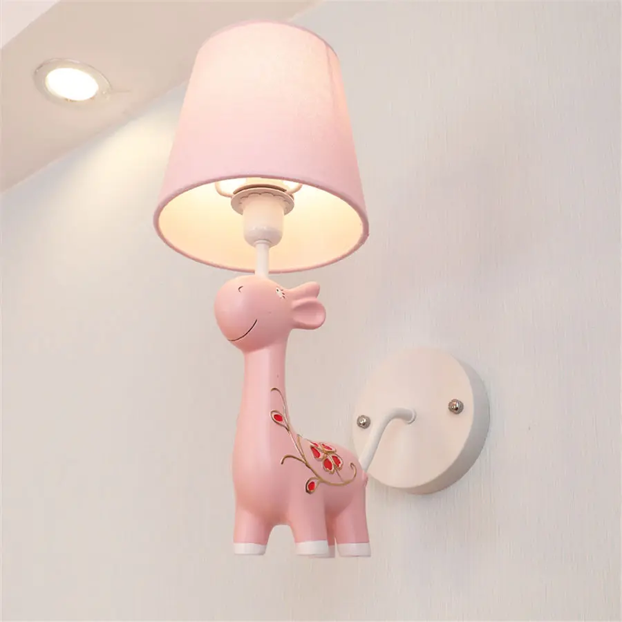 creative cartoon Sika deer wall lamp for Children's room study stairs home deco kids bedroom lamp baby led sconces wall light