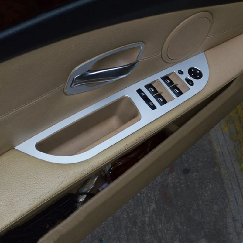 

Car Styling Door Armrest Panel Window Glass Button Decoration Frame Cover Trim Sticker For BMW 5 Series E60 Interior Accessories
