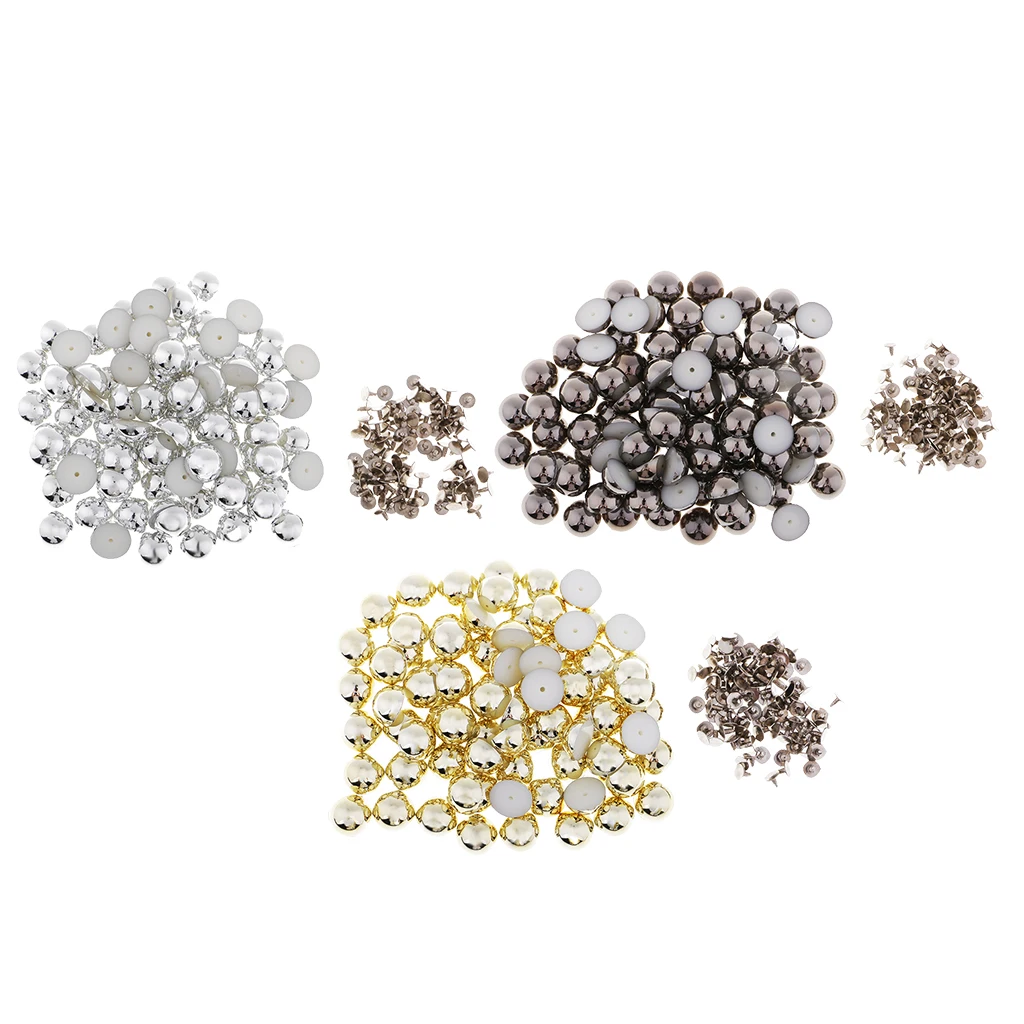 Fashion 100 Sets Plastic Dome Rivets Studs Buttons for Leather Shoes Clothes Decor 6mm
