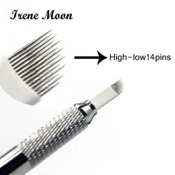 14pins Eyebrow Tattoo Needles 10pcs Microblading For Pick Eyebrow Professional Disposable Needles Semi-permanent Makeup Tools