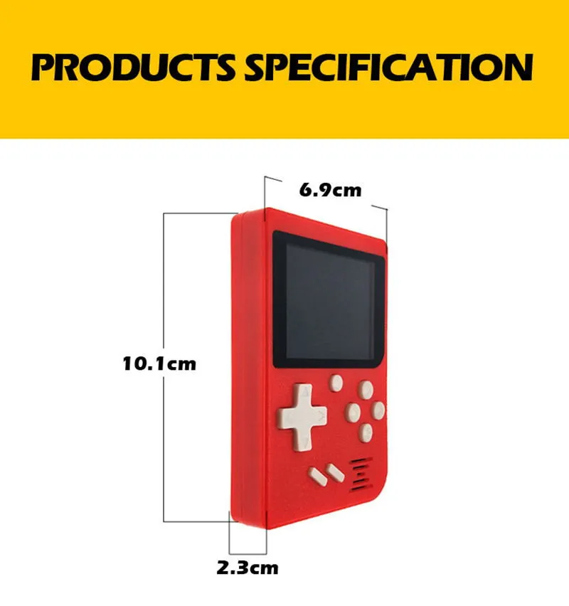 Портативная ретро мини портативная игровая консоль 8 бит 2,4 дюймов lcd цветной детский игровой плеер встроенные 129 игры