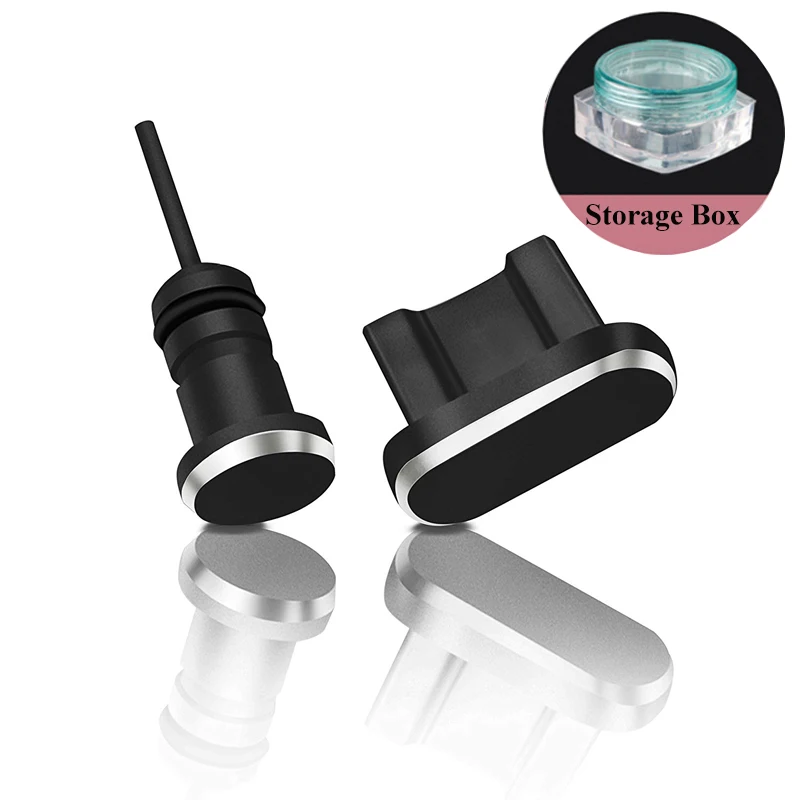 

20set/lot 3.5mm Earphone Jack Type-C Phone Charging Port Dust Plug Set For Samsung/Huawei with Gift Box