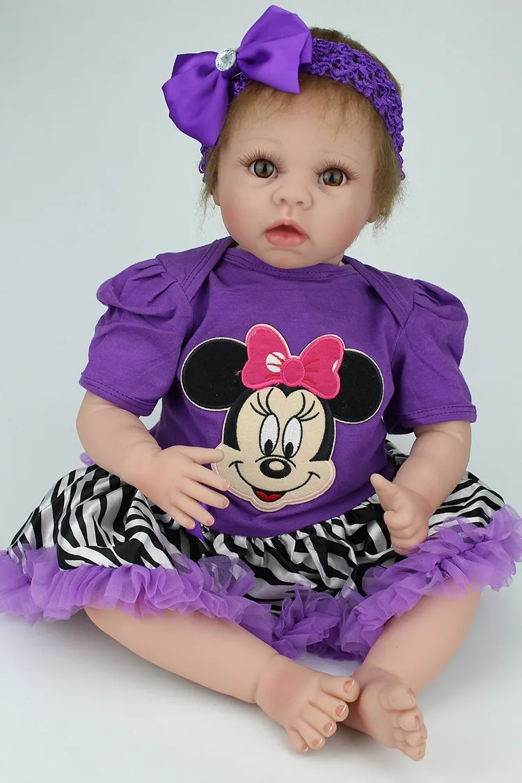 

22Inch Silicone Lifelike Reborn Baby Alive Doll Handmade Realistic Girl with Kits for Gift Toys