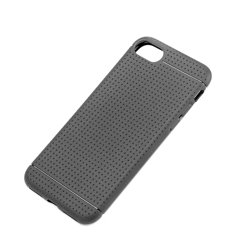 

Rubber case for iphone 7 Plus Net hole design matt surface unti finger print cover Soft TPU silicone material