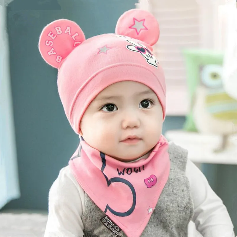 baby girl hat cap fitted hats pink bandana bibs cotton baby bib