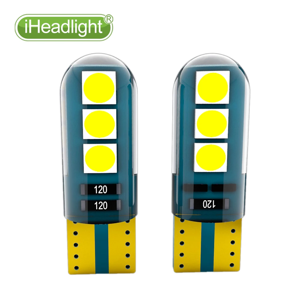 2pcsW5W T10 светодиодный 12V автомобильные лампы 168/194 с поворотным боковым номерным
