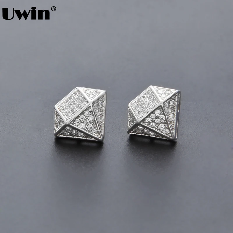 

Silver Plated Cubic Zircon Triangle Shape Stud Earrings Design For Women Elegant CZ Small Iced Out Stud Earring Party Gift