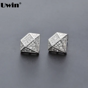 

Silver Plated Cubic Zircon Triangle Shape Stud Earrings Design For Women Elegant CZ Small Iced Out Stud Earring Party Gift