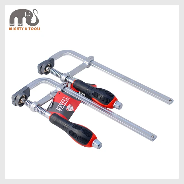 2pc 80x250mm Heavy Duty All Steel F Type Screw Bar Clamps Go Thru