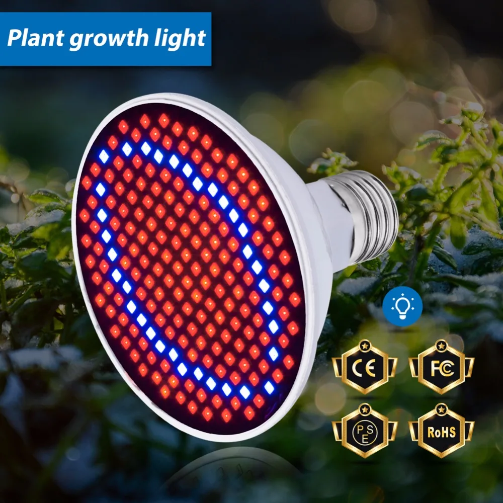 

Full Spectrum LED Plant Grow Lights E27 LED Lamp For Greenhouse Hydroponic SMD2835 Seedling Grow Bulbs 220V 60 126 200leds Phyto