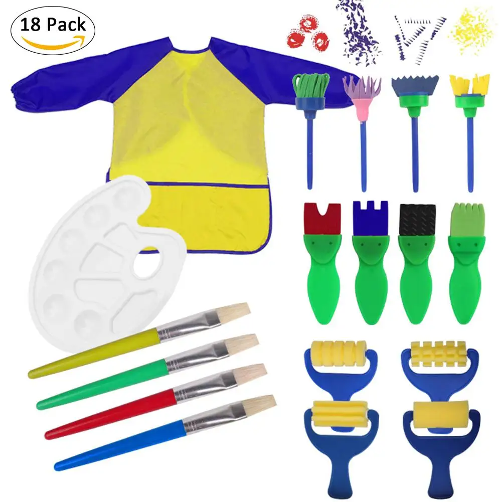 Seal Stamp Paint Sponges For Kids 18 PCS Fun Paint Brushes For Toddlers