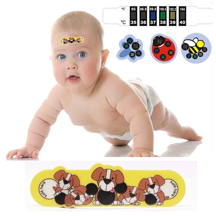 Buy 4Pcs/Lot Baby Forehead Sticker Temperature Doggy