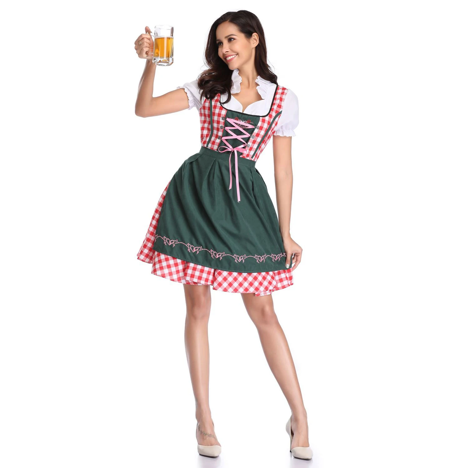 UTMEON размера плюс S-XXL сексуальный костюм горничной Wench Bavarian нарядное платье Dirndl для взрослых женщин Beer Girl Oktoberfest костюм