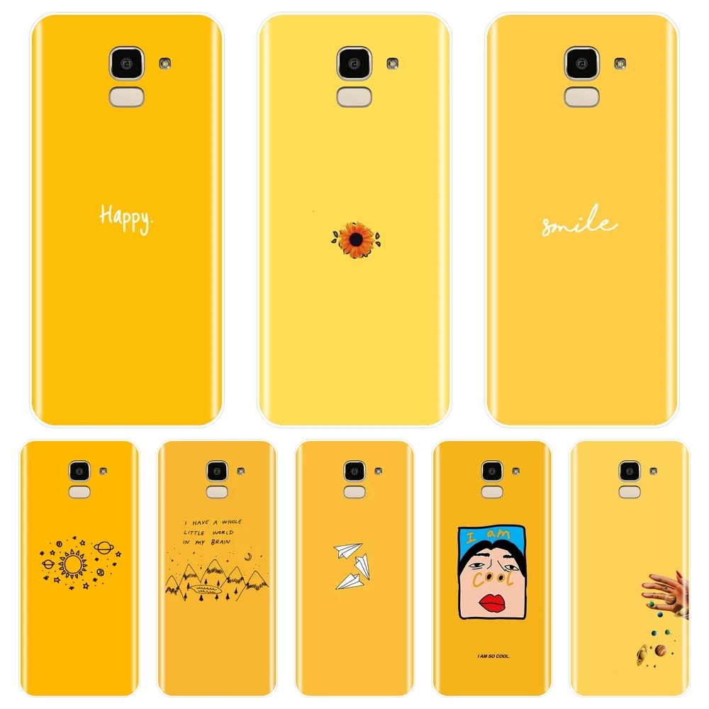 

Back Cover For Samsung Galaxy J4 J6 J8 Plus Yellow Silicone Soft Phone Case For Samsung J2 J5 J7 Prime J3 J5 J7 2015 2016 2017