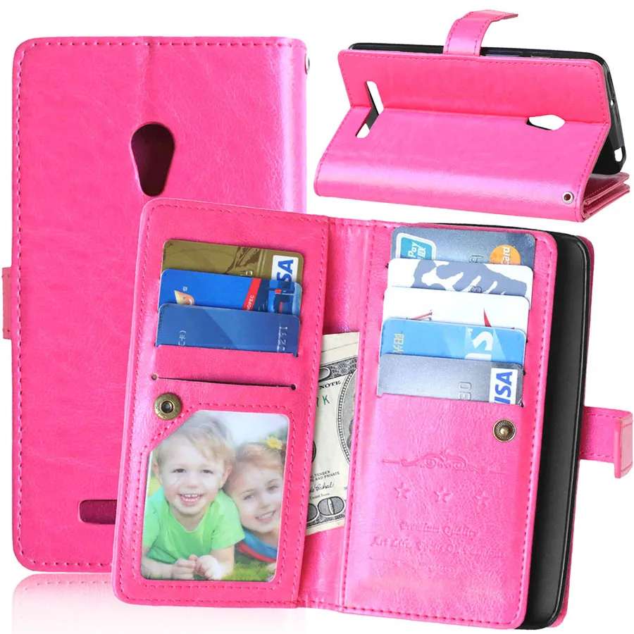 Новинка, Ретро Чехол-книжка Zenfon 5, кожаный чехол-бумажник для ASUS Zenfone 5 A501CG A500CG, чехол-Капа с подставкой, стильный держатель для карт - Цвет: Rose