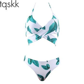 

TQSKK 2019 New Arrival Halter Bikinis Women Swimsuit Female Swimwear Brazilian Striped Bikini Set Bathing Suit Swim Wear Biquini