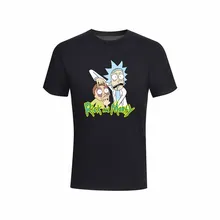 Мужская футболка высокого качества из хлопка с круглым вырезом, свободная Мужская футболка с принтом rick and morty, повседневная трикотажная Мужская футболка s, топы