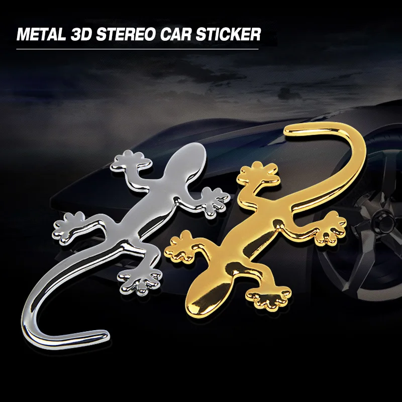 3pcs Metal Gecko Car Auto Sticker 3D Decoration Fashion Modification