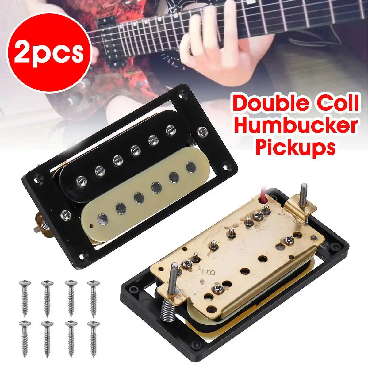 

2Pcs ABS Electric Guitar Pickup High Output Double Coil Humbucker Pickups Color Guitar Parts For Zebra/Ibana Electric-Guitar