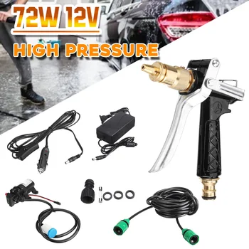 

72W 12V High Pressure Car Electric Washer Wash Self-priming Pump Water Cleaner For Auto Washing Tools+ Home power adapters
