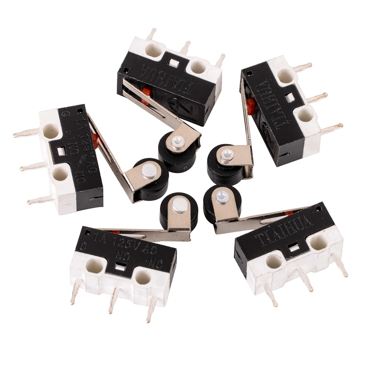 5Pcs Micro Limit Switches1A 125V AC Micro Switch 12 x 6 x 6mmMiniature Roller Lever Arm SPDT Sub Microswitch