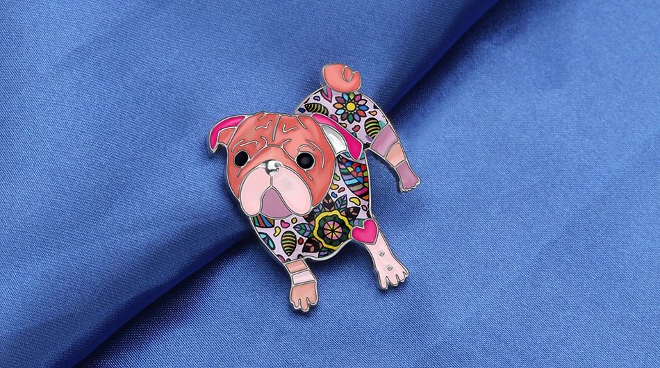 Bonsny массивные сплав эмаль уникальный Мопс броши в форме собаки Модная одежда украшение для шарфа ювелирные изделия булавка для женщин девочек подарок Bijoux