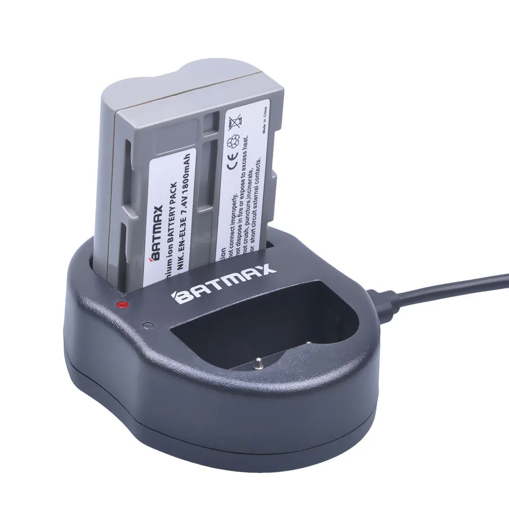 2 шт./лот аккумуляторы и двойное зарядное устройство USB для Nikon D50 D70 D80 D90 D100 D200 D300 D700