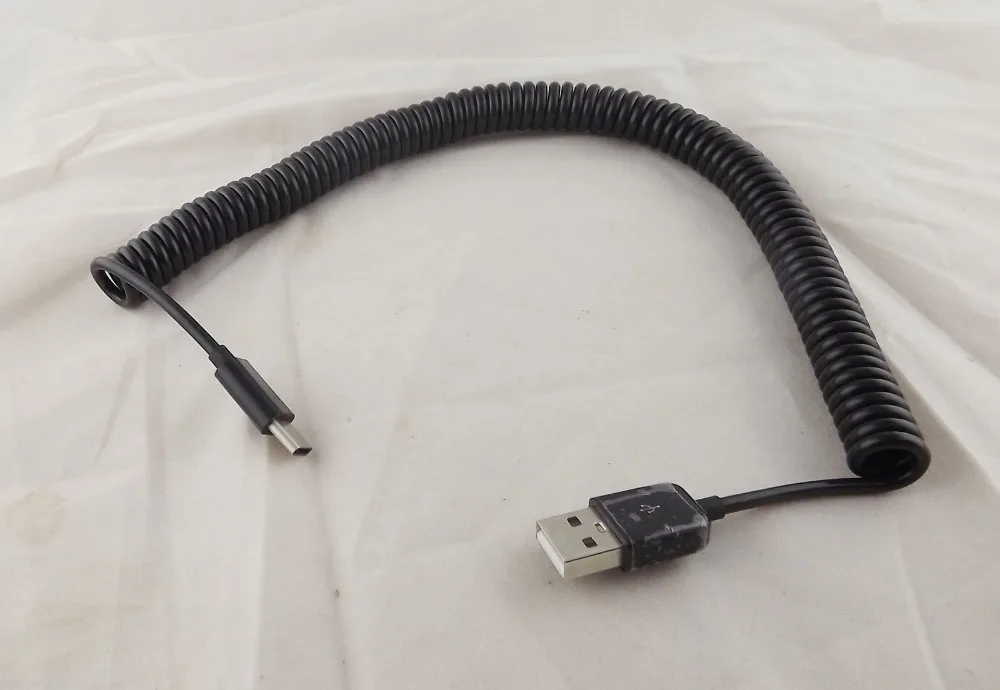 10 قطعة USB 3.1 C نوع الذكور إلى 2.0 وذكر لولبية ملفوف مزامنة بيانات كابل محول الأسود 3 M