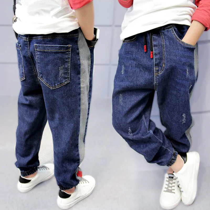  IENENS 5-13Y Young Boy's Casual Loose Jeans Trousers Boys Denim Harem Pants Fashion Children Kids B